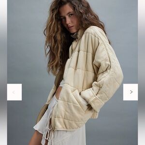 Free People Dolman Quilted Knit Jacket Size Medium Vanilla Creme Cream